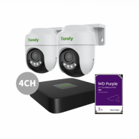 (Speacial Bundle)Tiandy 3MP Fixed Color Maker AI PT Camera Kit sm