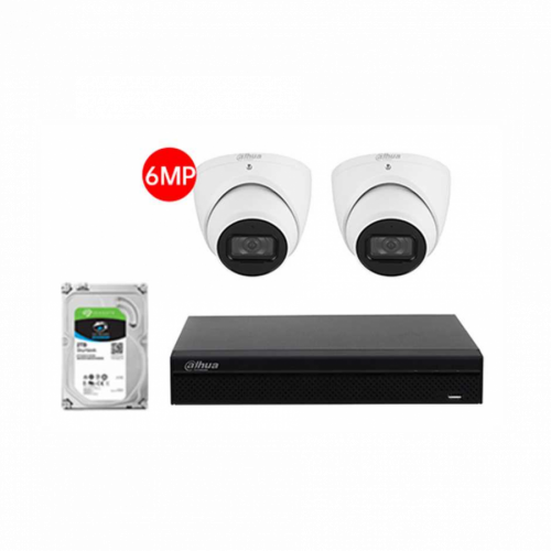 DAHUA KIT 4CH NVR 2*6MP 2TB KIT