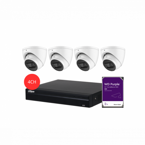 DAHUA KIT 4CH NVR 4*5MP 2TB HDD