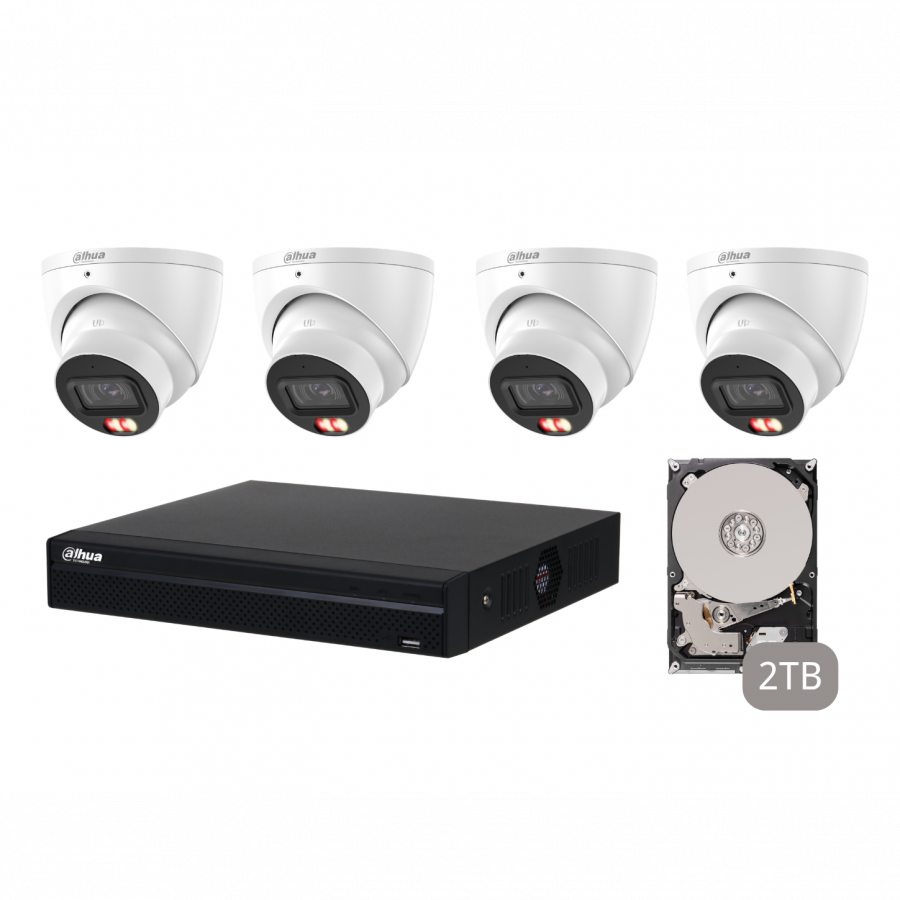 DAHUA KIT 4CH NVR 4*6MP with 2TB HDD