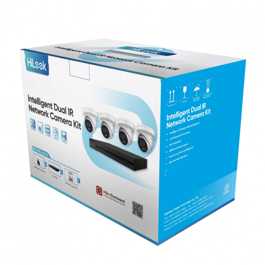HiLook 4 * 6MP PoE Turret Kit With 4-ch NVR and 2TB HDD