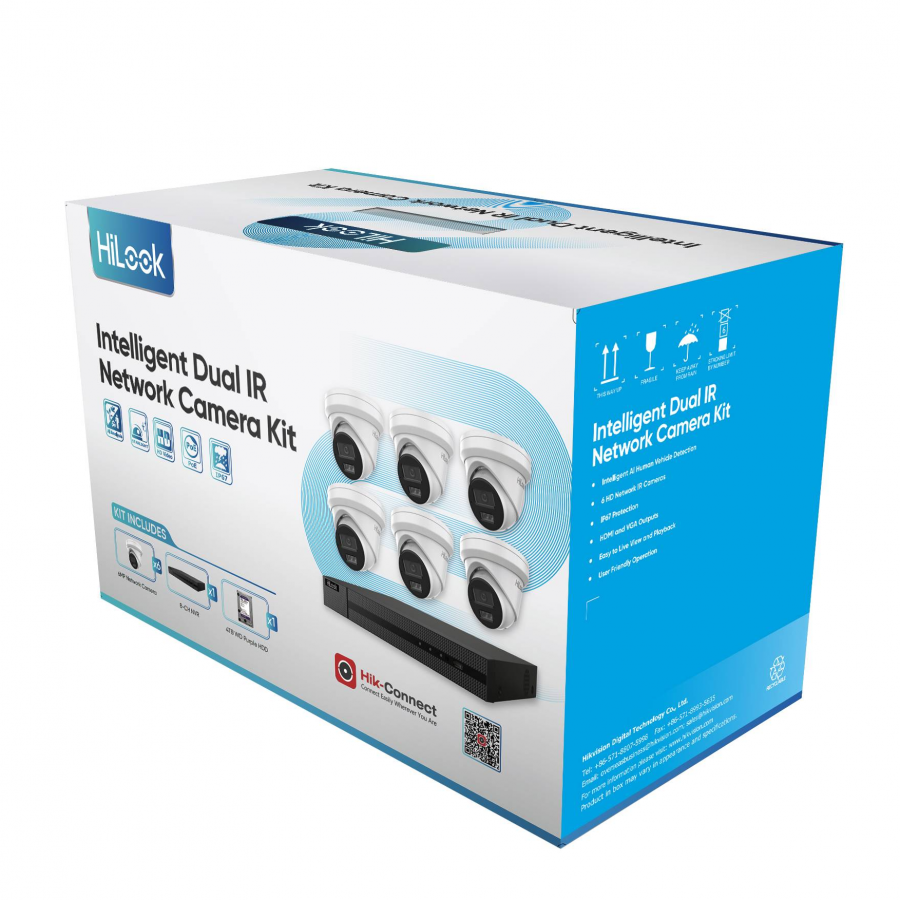 HiLook 6 * 6MP PoE Turret Kit With 8-ch NVR and 4TB HDD