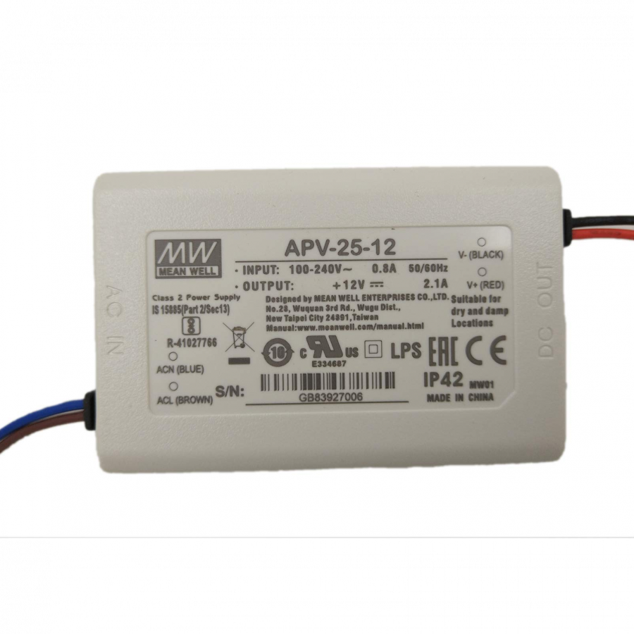Meanwell APV-25-12 Power Supply - 25W 12V 2.1a