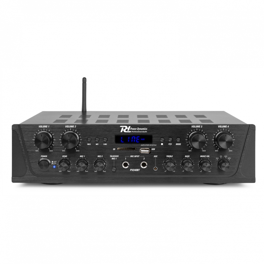 Power Dynamics 4-Channel Audio Amplifier System with BT Audio