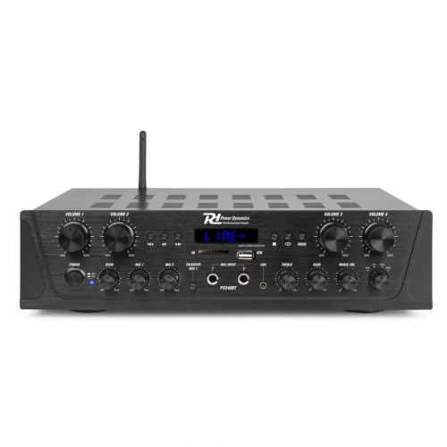 Power Dynamics 4-Channel Audio Amplifier System with BT Audio