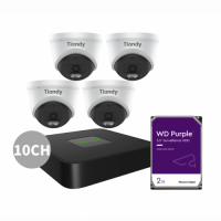 Tiandy 10CH NVR 4*6MP Metal Camera Kit-2TB sm