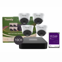 Tiandy 10CH NVR 4*6MP Metal Camera Kit-2TB sm