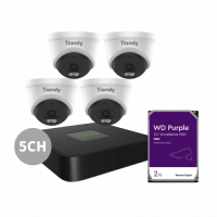 Tiandy 5CH NVR 4*6MP Metal Camera Kit-2TB sm