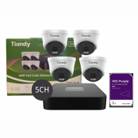 Tiandy 5CH NVR 4*6MP Metal Camera Kit-2TB sm