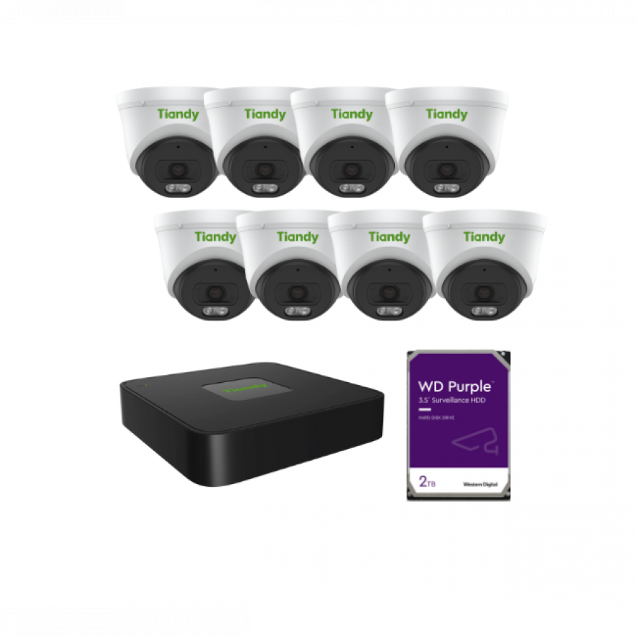 Tiandy KIT 10CH NVR 8*6MP 2TB KIT