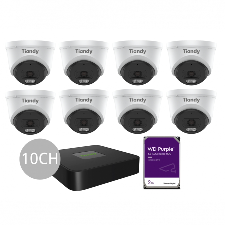 Tiandy KIT 10CH NVR 8*6MP 2TB KIT