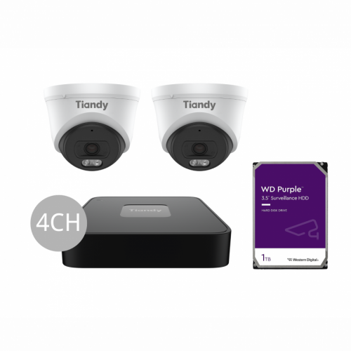 Tiandy KIT 4CH NVR 2*4MP(2ENA-28)+1TB KIT