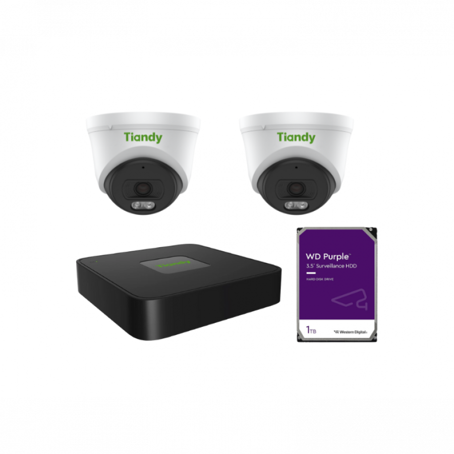 Tiandy KIT 4CH NVR 2*6MP 1TB KIT - PL