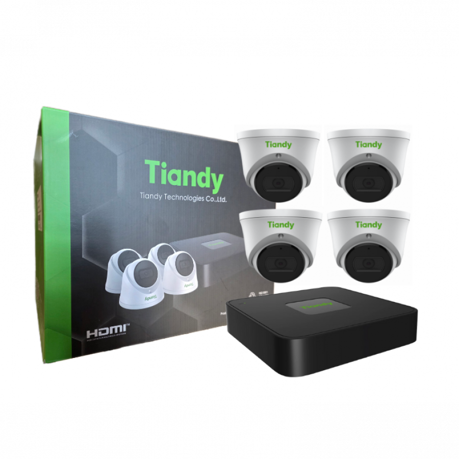 Tiandy KIT 4CH NVR 4*2MP Turret-NO HDD