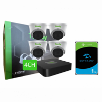 Tiandy KIT 4CH NVR 4*2MP Turret+1TB HDD (HDD: 3 Year Warranty) sm