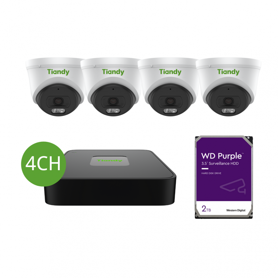 Tiandy KIT 4CH NVR 4*4MP(2ENA-28)+2TB KIT