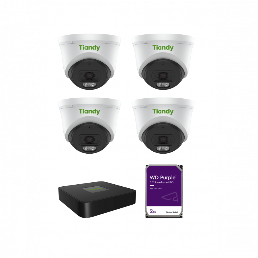 Tiandy KIT 4CH NVR 4*4MP 2TB KIT - PL