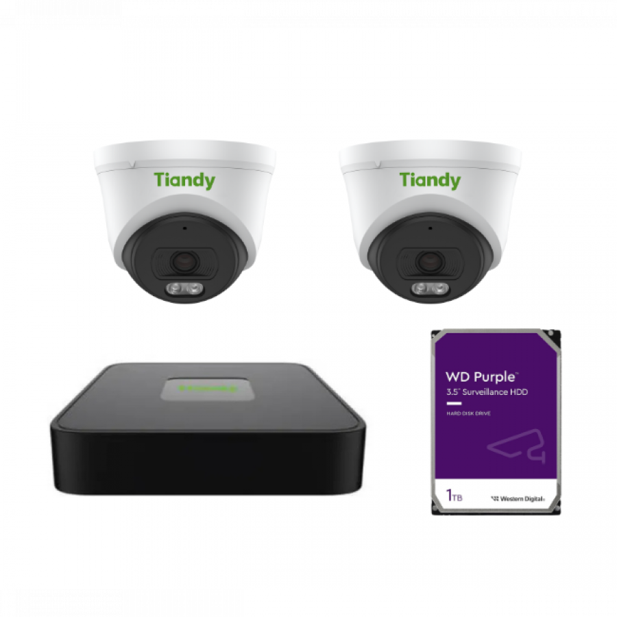 Tiandy KIT 5CH NVR 2*6MP 1TB KIT - PL