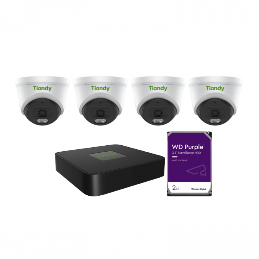 Tiandy KIT 5CH NVR 4*6MP 2TB KIT-PL