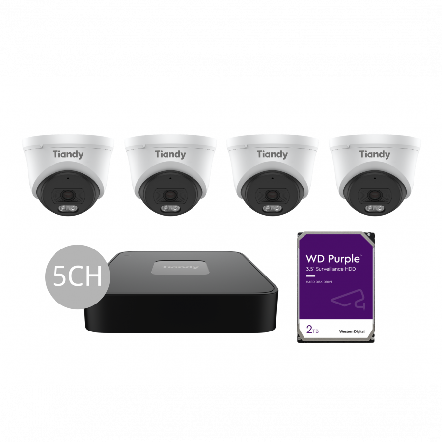Tiandy KIT 5CH NVR 4*6MP 2TB KIT-PL
