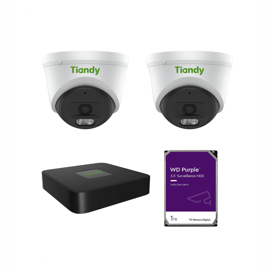 Tiandy KIT 8CH NVR 2*6MP 1TB KIT - PL
