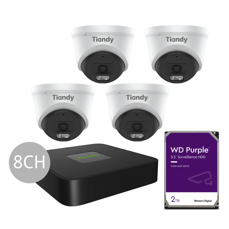 Tiandy KIT 8CH NVR 4*6MP 2TB KIT - PL