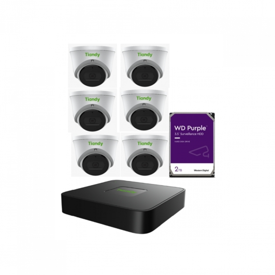 Tiandy KIT 8CH NVR 6*2MP 2TB KIT