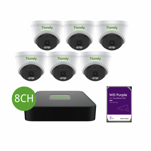 Tiandy KIT 8CH NVR 6*4MP(2ENA-28)+2TB KIT