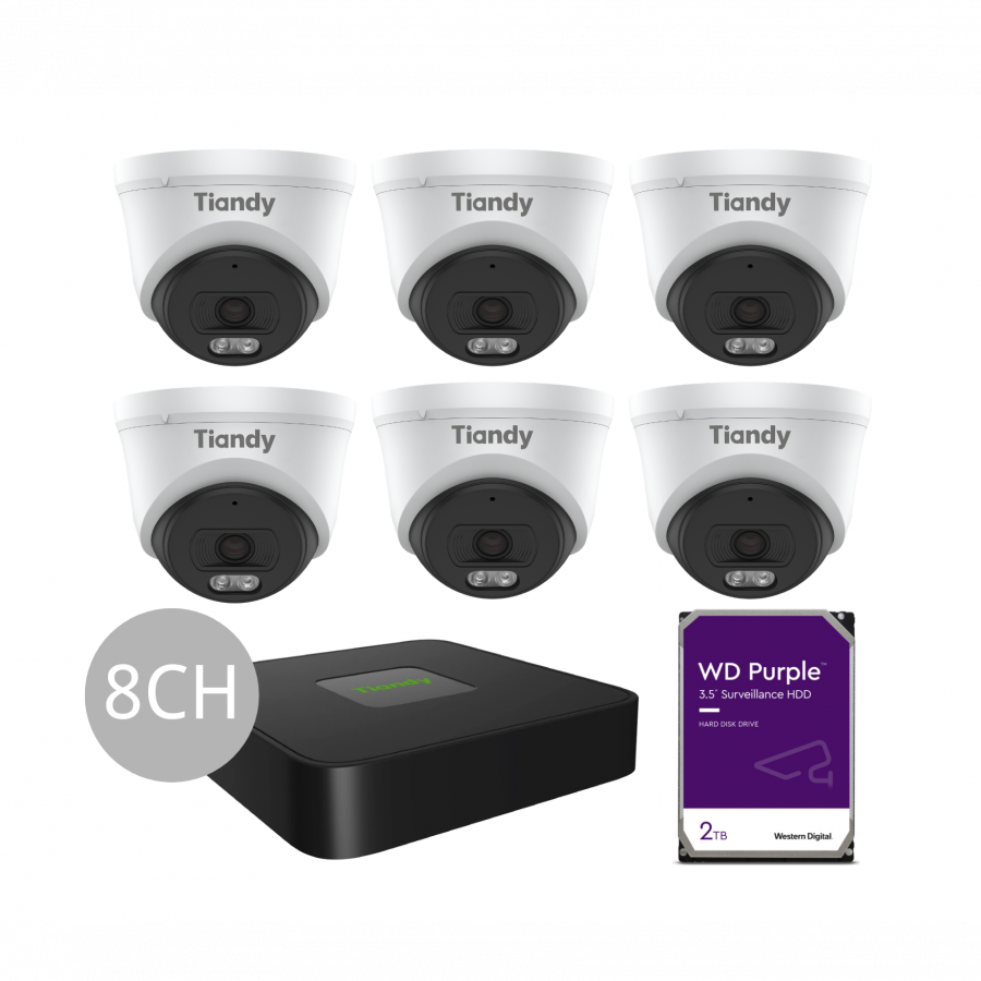 Tiandy KIT 8CH NVR 6*4MP+2TB KIT
