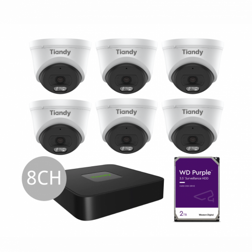 Tiandy KIT 8CH NVR 6*4MP+2TB KIT