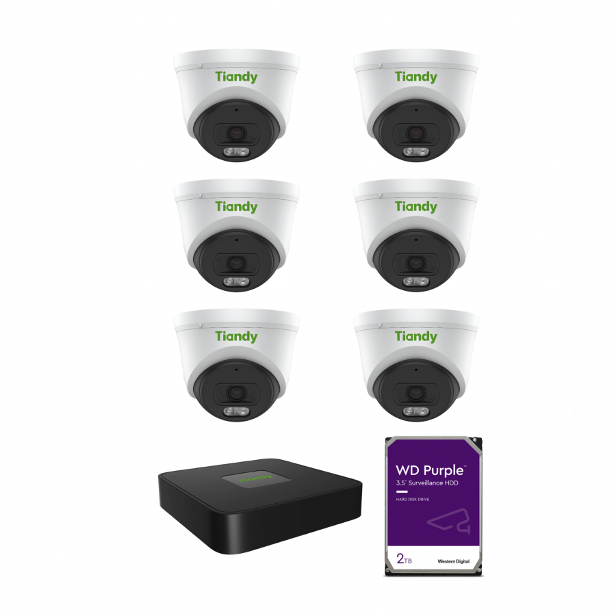 Tiandy KIT 8CH NVR 6*6MP 2TB KIT - PL