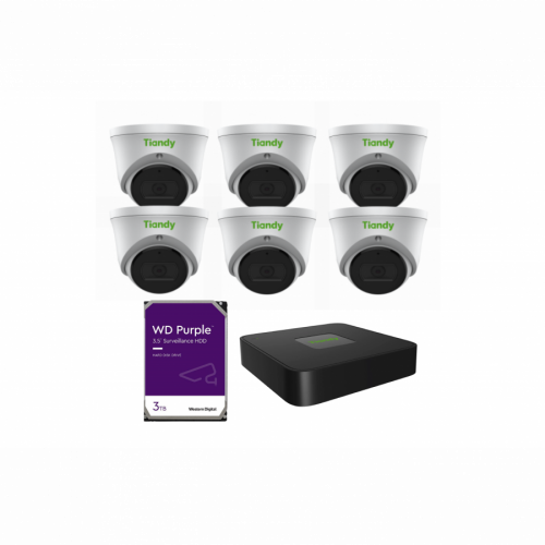 Tiandy KIT 8CH NVR 6*6MP 3TB KIT