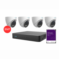 UNIARCH KIT 4CH NVR 4*8MP 1TB INSTALLED-White sm